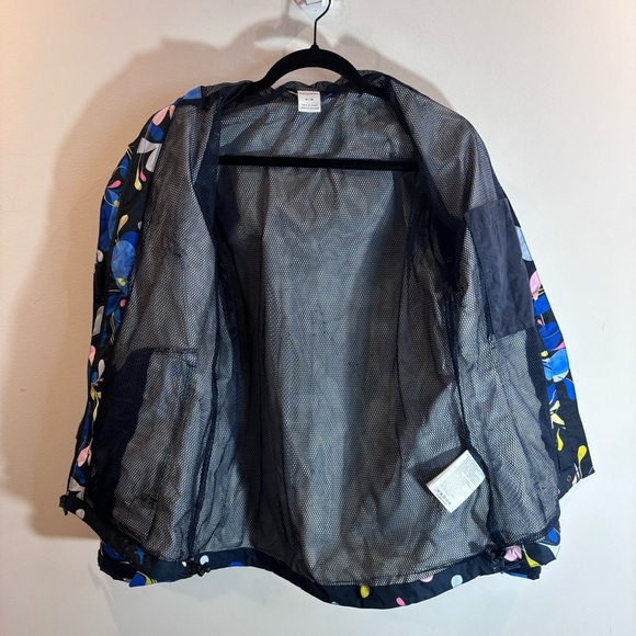 HELLY HANSEN Sz M Rain Jacket Hooded Floral Styled Pattern Pockets Vented Lining - Picture 7 of 10